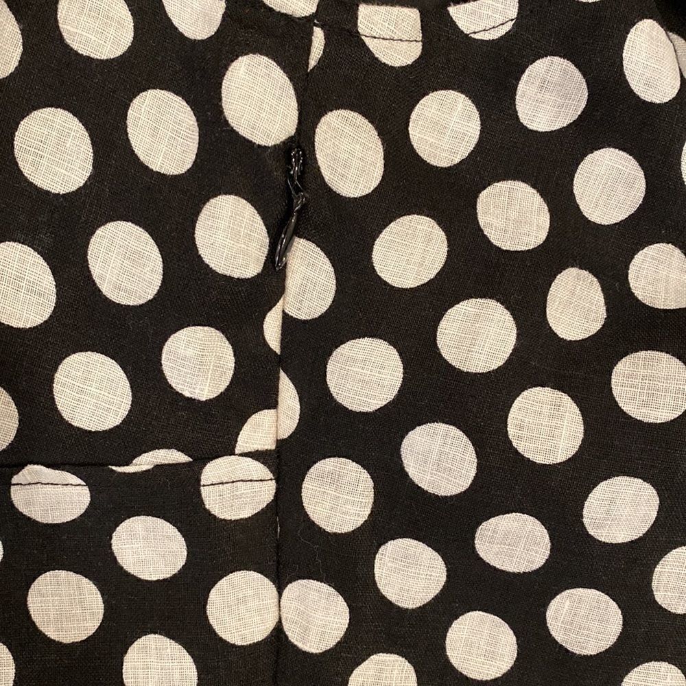 Tweeds polka dot black & white sleeveless linen top size S - Picture 7 of 9